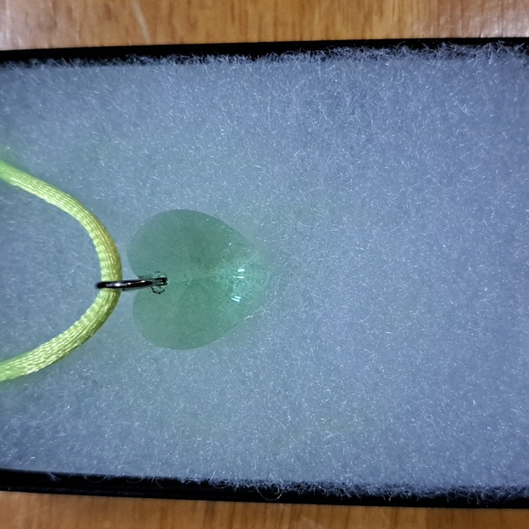 Lime Soda Crystal Heart Necklace - Picture 3 of 5
